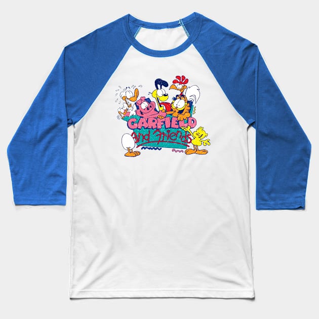 Cat & Friends Baseball T-Shirt by Daletheskater